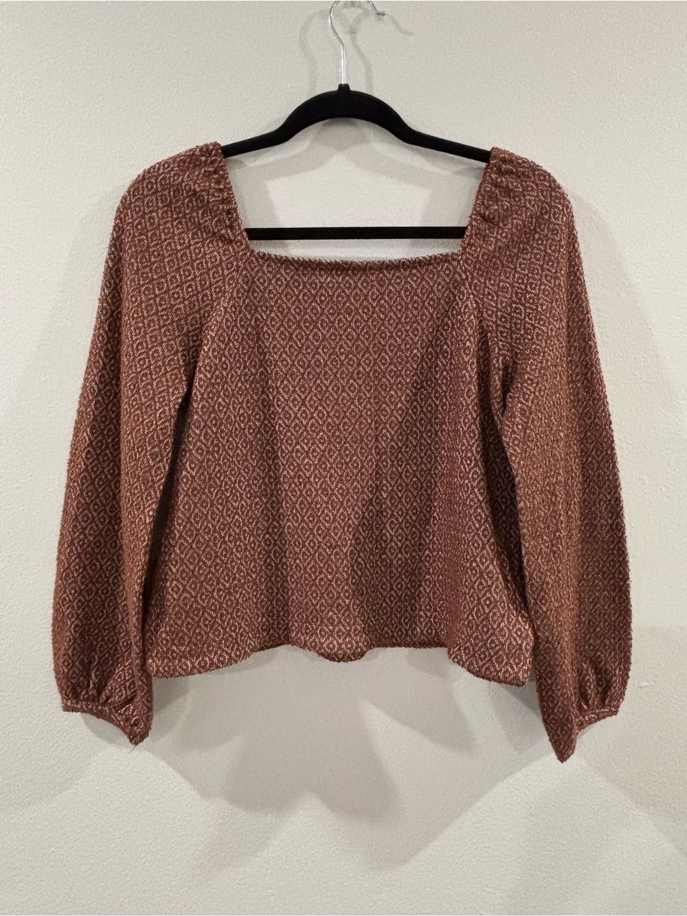 Madewell Brown Square-Neck Long Sleeve Knit Top - Picture 7 of 10